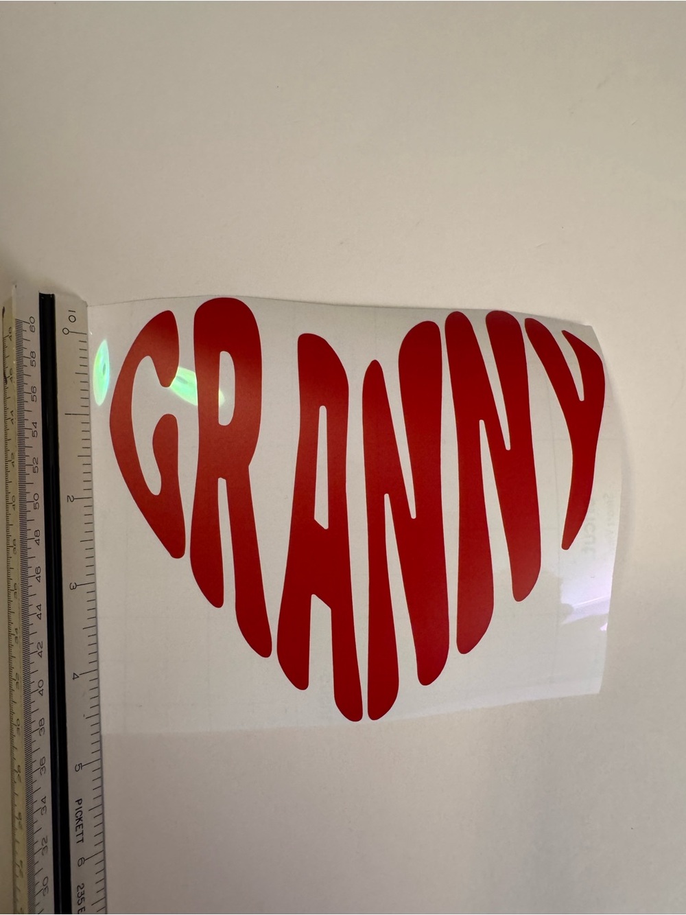 Red 'GRANNY' Heart Vinyl Decal